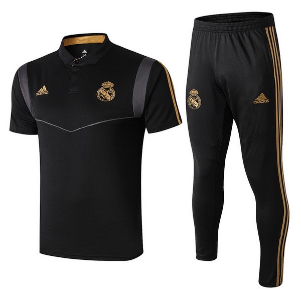 Polo Conjunto Completo Real Madrid 2019-2020 Negro Gris